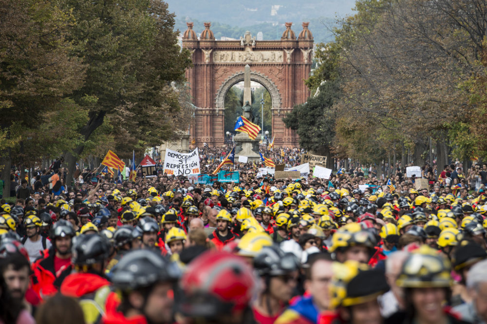 Photo d'une manifestation en Catalogne